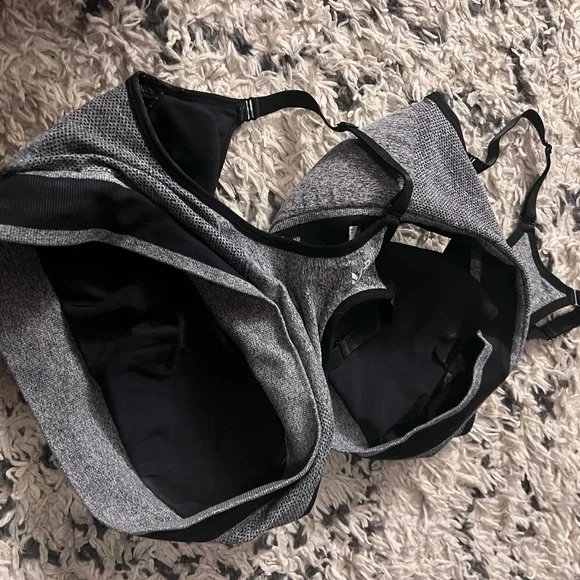 Set of 2 Gray Reebok Racerback Sports Bras with Removable Cups - Picture 12 of 15